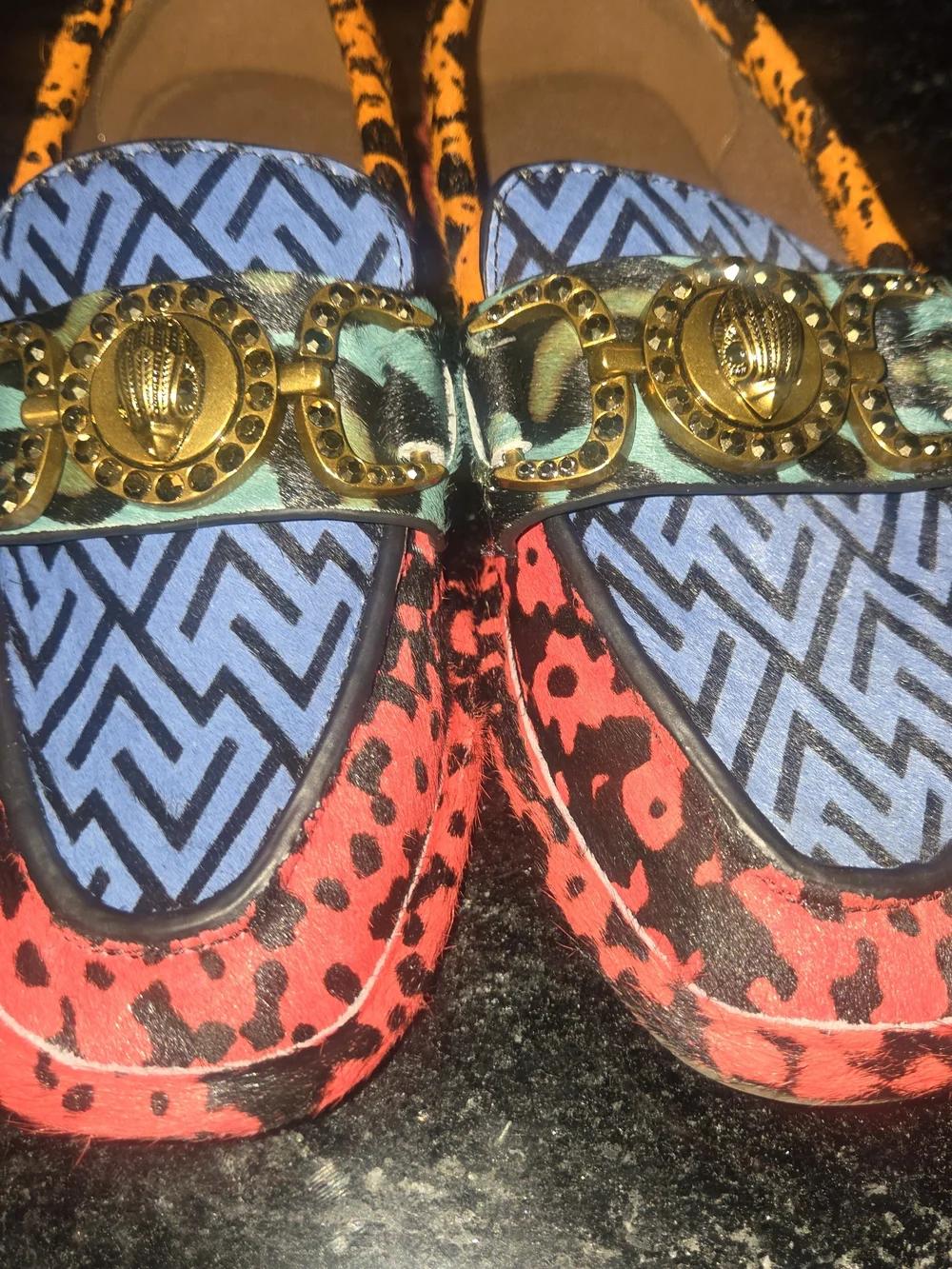 Kurt Geiger Multicolor Loafers in Blue, Red, Orange and Gold
